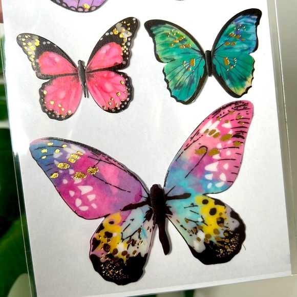 🆕 NEW 3D Self-Adhesive Butterfly Stickers with foil (7 pieces) - Picture 6 of 15